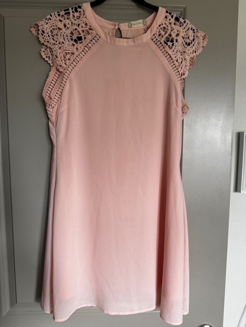 Altar'd State Blush Pink Lace-Cap Shift Dress